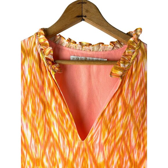 Rare Marie Oliver Tiered Maxi Dress Multi-color Print Ruffle Neck, Women's Small - Picture 4 of 14